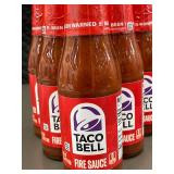 Group of 6 Taco Bell Fire Sauce Bottles - Packaged and Unopened