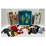 Vintage KEN Doll Lot of Clothing, Shoes, Hats, Box & Accessories in Case