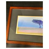 Pottery Barn Framed Photograph Print of Lone Tree in the Field signed Knight