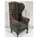 Vintage 1997 Collectors Plaid Santa Bear Christmas Chair Small Toddler Size