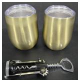 2 SWIG Wine Tumblers & Wine Opener