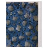 Beautiful Framed Navy Blue Molecule Paper Mache Shadow Box Wall Art