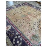 Large Beautiful Area Rug from Nepal in Hues of Purple, Cream, Red, Dusty Rose