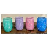 Set of Four Hand Blown Glass Tumblers