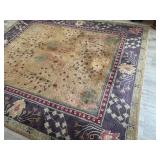 Large Beautiful Area Rug from Nepal in Hues of Purple, Cream, Red, Dusty Rose