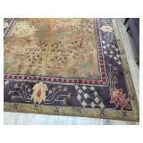 Large Beautiful Area Rug from Nepal in Hues of Purple, Cream, Red, Dusty Rose