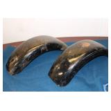 Pair of Vintage Black Plastic Fenders