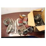 Lot of Vintage Car Parts Including Tail Lights and Trim Pieces