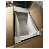 Mariposa 72 in. x 36 in. Soaking Bathtub with Left-Hand Drain in White, Integral Flange