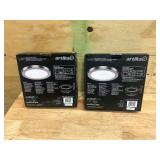 ARTIKA Lot of 2 Packs of- Lumo 8 in. 1-Light Modern Brushed Nickel Integrated LED Flush Mount Ceiling Light Fixture for Kitchen or Bedroom (2 lights per pack)