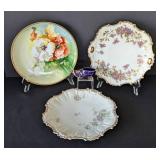 Painted Porcelain Limoges Plates and Shoe Figurine