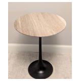 Round Crate and Barrel Marble Topped Accent Table