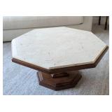 Vintage Marble Topped Octagon Coffee Table by Weiman Furniture