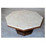 Vintage Marble Topped Octagon Coffee Table by Weiman Furniture