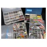 4 FISHING ORGANIZERS WITH ALL SORTS OF GOODIES.