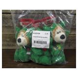 Kong Holiday Wild Knots Bear Dog Squeak Toy Medium Green Christmas - 3 Pack