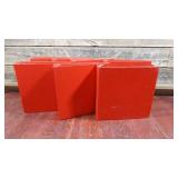 Set of 7 Large Red 3 Ring Binders