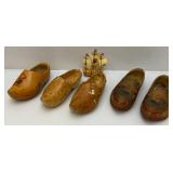 Vintage Hand Carved & Painted Wooden Holland, Dutch Style Clogs Belguim Shoes Including Heineken