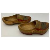 Vintage Hand Carved & Painted Wooden Holland, Dutch Style Clogs Belguim Shoes Including Heineken