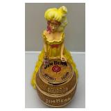 Vintage Jim Beam Collectible Saloon Girl  Decanters 1=Pink 1= Yellow In Original Boxes (EMPTY)