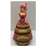 Vintage Jim Beam Collectible Saloon Girl  Decanters 1=Pink 1= Yellow In Original Boxes (EMPTY)