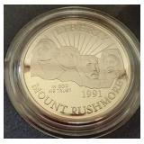 1991 Mount Rushmore Commemorative Silver Dollar Set