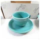 2 Sets of Fiesta Ware Turquoise and Plum 5-Piece Place Setting - Unused