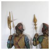 Pair of 33" Cast Metal Conquistador Wall Hangings