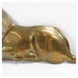 Brass Male Lion and Cub Relief Wall Hanging