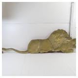 Brass Male Lion and Cub Relief Wall Hanging