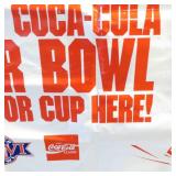 Vinyl Coca-Cola Super Bowl XXVI Advertising Banner 1991