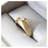 925 Cubic Zirconia Gold Tone Ring