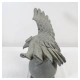 Carved Stone Eagle on a Globe Sculpture