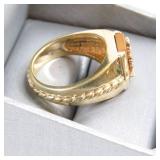 925 Franklin Mint Eagle Gold Tone Ring