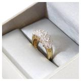 925 Cubic Zirconia Gold Tone Ring