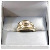 925 Gold Tone Puff Ring