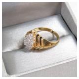 925 Cubic Zirconia Gold Tone Ring