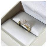 925 Cubic Zirconia Gold Tone Ring