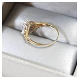 925 Cubic Zirconia Gold Tone Ring