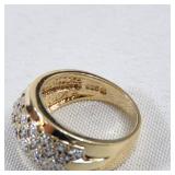 925 Cubic Zirconia Gold Tone Ring