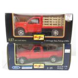 Grouping of 2 Maisto Ford Pickup Trucks F-350 Super Duty, F-150