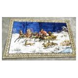 Vintage Hunting Party Winter Wall Hanging Tapestry/Rug