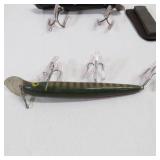 Lot of 5 Vintage Muskie Lures and Hook Sharpener