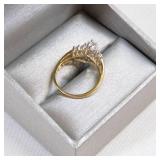 925 Cubic Zirconia Gold Tone Ring