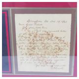 Reproduction Framed Historical Documents and Letters