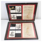 Reproduction Framed Historical Documents and Letters