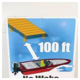 Metal No Wake Within 100 Ft. of Dock Sign