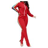 Brand New Flamingals 2 Piece Striped Retro Tracksuit Women