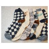 New 10 Pair Socks 2 Of Each Design Bears Checkered 6-8 Years Old *P