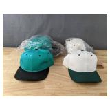 10 Brand New Yupoong Hats Teal and Black, White and Green OSFM *A